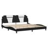 vidaXL Cadre de lit Viana sans matelas noir et blanc 193x203 cm similicuir