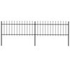 vidaXL Clôture de jardin avec dessus en forme de lance en acier 359 x 80 cm Noir