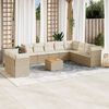 vidaXL Salon de jardin 11 pcs avec coussins beige r&eacute;sine tress&eacute;e