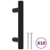 vidaXL Poign&eacute;es d'armoire 10 pcs noir 64 mm acier inoxydable