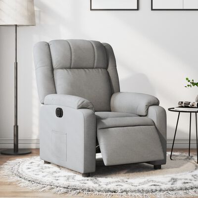 vidaXL Fauteuil inclinable électrique gris clair tissu