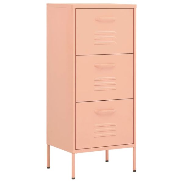vidaXL Armoire de rangement Rose 42,5x35x101,5 cm Acier