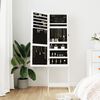 vidaXL Armoire &agrave; bijoux avec miroir sur pied blanc 42x38x152 cm