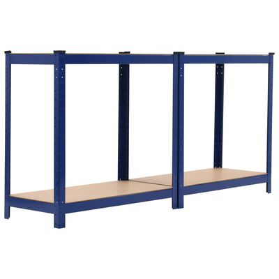 vidaXL Étagères de rangement 2 pcs Bleu 80x40x160 cm Acier et MDF