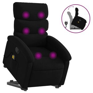 vidaXL Fauteuil inclinable de massage noir tissu