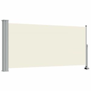 vidaXL Auvent lat&eacute;ral r&eacute;tractable de patio 120 x 300 cm Blanc cass&eacute;