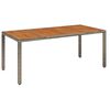vidaXL Table de jardin dessus en bois Gris 190x90x75 cm R&eacute;sine tress&eacute;e