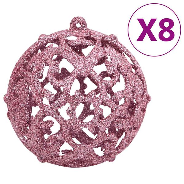 vidaXL Ensemble de boules de No&euml;l 111 pi&egrave;ces rose polystyr&egrave;ne