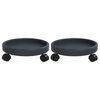 vidaXL Chariots à plantes avec roues 2 pcs gris diamètre 34 cm 35 kg