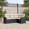 vidaXL Salon de jardin 4 pcs avec coussins noir r&eacute;sine tress&eacute;e