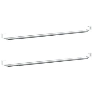 vidaXL Tringles &agrave; rideau 2 pcs blanc et argent&eacute; 60-105 cm aluminium