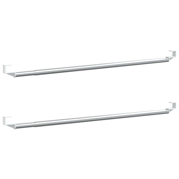vidaXL Tringles &agrave; rideau 2 pcs blanc et argent&eacute; 60-105 cm aluminium