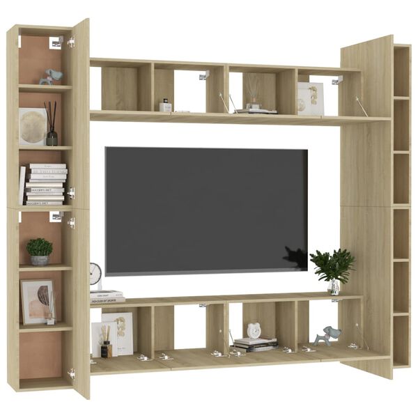 vidaXL Ensemble de meubles TV 8 pcs Ch&ecirc;ne sonoma Bois d'ing&eacute;nierie