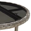 vidaXL Table de jardin &Oslash;60x75 cm Verre tremp&eacute;/r&eacute;sine tress&eacute;e Gris