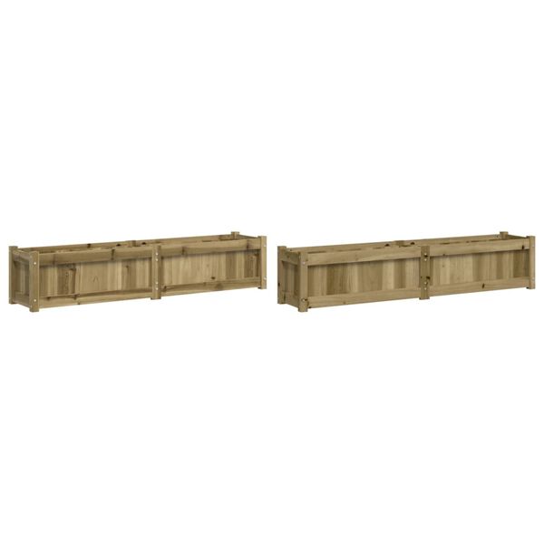 vidaXL Jardini&egrave;res 2 pcs bois de pin impr&eacute;gn&eacute;