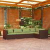 vidaXL Salon de jardin 5 pcs avec coussins r&eacute;sine tress&eacute;e marron