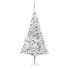 vidaXL Arbre de No&euml;l artificiel pr&eacute;-&eacute;clair&eacute;/boules argent&eacute; 210 cm PET