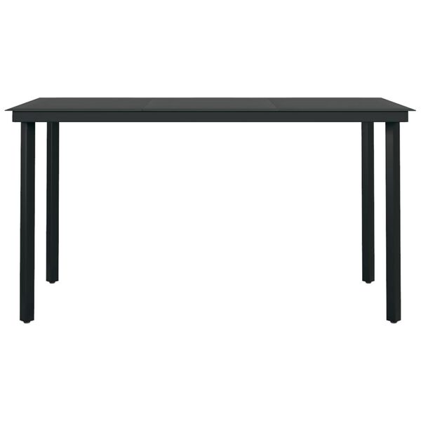 vidaXL Table à dîner de jardin Noir 140x70x74 cm Acier et verre