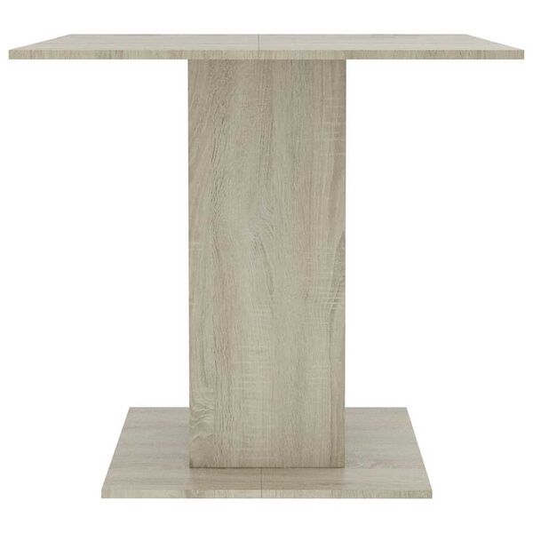 vidaXL Table &agrave; d&icirc;ner Blanc et ch&ecirc;ne sonoma 80 x 80 x 75 cm Agglom&eacute;r&eacute;