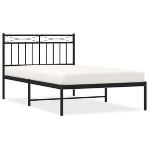 vidaXL Cadre de lit métal sans matelas avec tête de lit noir 100x200cm