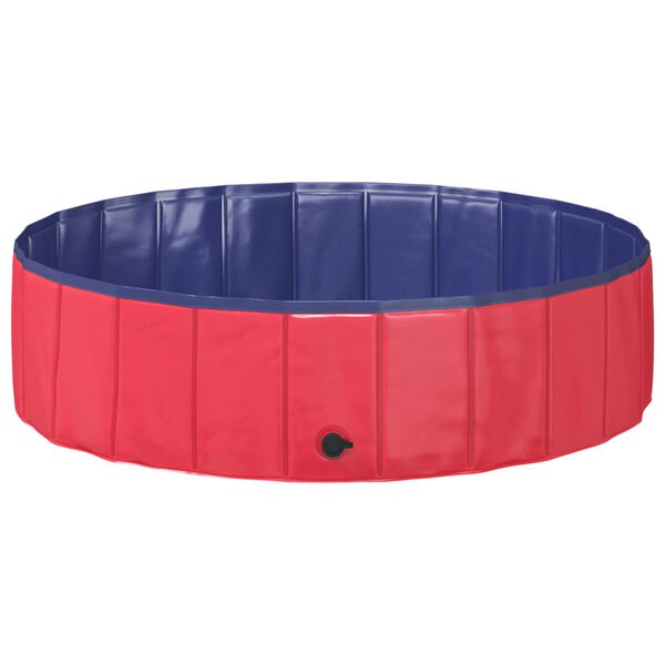 vidaXL Piscine de nage pliable pour chien Rouge et bleu PVC
