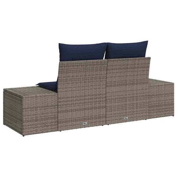 vidaXL Canap&eacute; de jardin avec coussin 184 x 62 x 69 cm polyrotin