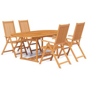 vidaXL Ensemble &agrave; manger de jardin 5 pcs Bois d'acacia massif 150-200 cm