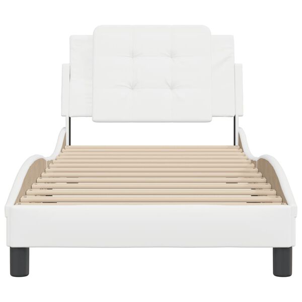 vidaXL Cadre de lit sans matelas Zadar blanc 100x190 cm similicuir
