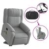 vidaXL Fauteuil inclinable de massage électrique gris clair tissu