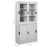 vidaXL Armoire &agrave; bureau porte coulissante Gris clair 90x40x180cm Acier