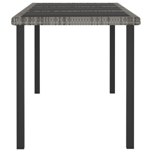 vidaXL Table &agrave; d&icirc;ner de jardin Gris 180x70x73 cm R&eacute;sine tress&eacute;e