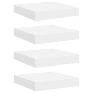 vidaXL &Eacute;tag&egrave;res murales flottantes 4 pcs blanc 23x23,5x3,8 cm MDF