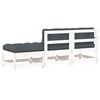 vidaXL Salon de jardin 3 pcs avec coussins blanc bois massif