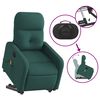 vidaXL Fauteuil inclinable de massage électrique vert foncé tissu