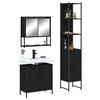 vidaXL Ensemble de meubles salle de bain 3 pcs noir bois d'ingénierie