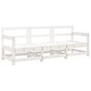 vidaXL Salon de jardin 3 pcs blanc bois massif de pin