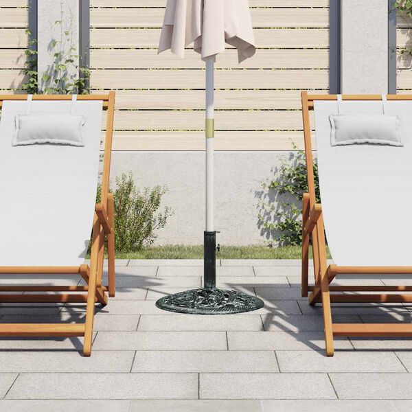 vidaXL Socle de parasol Vert 9 kg 40 cm Fonte