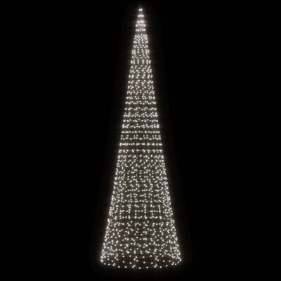 vidaXL Arbre de Noël lumineux sur mât de drapeau 1534 LED blanc 500 cm