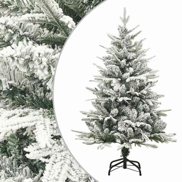vidaXL Sapin de No&euml;l artificiel LED et flocons de neige 180 cm PVC PE
