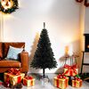 vidaXL Sapin de No&euml;l artificiel avec support noir 120 cm PVC