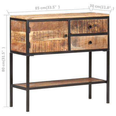 vidaXL Buffet 85x30x80 cm Bois de manguier brut