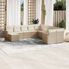 vidaXL Salon de jardin 11 pcs avec coussins beige r&eacute;sine tress&eacute;e