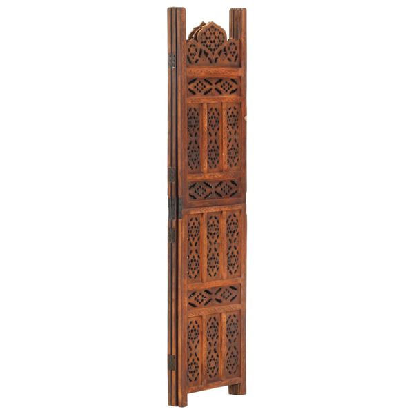 vidaXL Cloison de s&eacute;paration 3 panneaux Marron 120x165cm Bois manguier