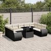 vidaXL Salon de jardin 10 pcs avec coussins noir r&eacute;sine tress&eacute;e
