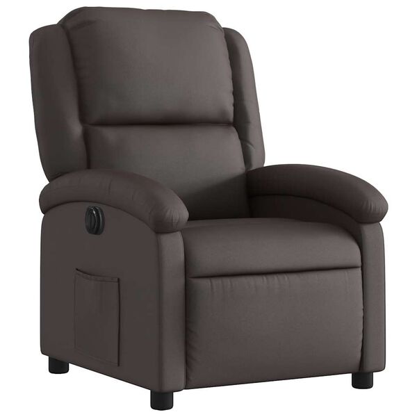 vidaXL Fauteuil inclinable électrique marron cuir véritable