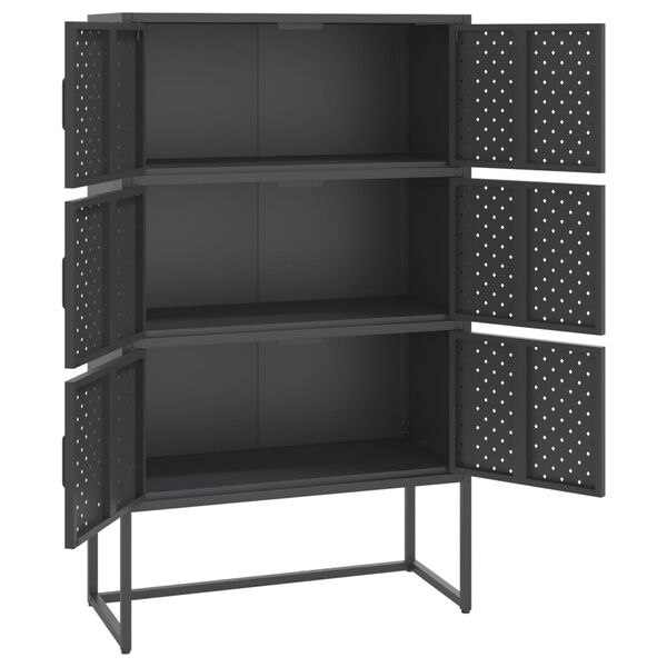 vidaXL Buffet haut Anthracite 80x35x135 cm Acier