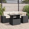 vidaXL Salon de jardin 5 pcs avec coussins noir r&eacute;sine tress&eacute;e