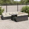 vidaXL Salon de jardin 11 pcs avec coussins noir r&eacute;sine tress&eacute;e