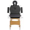 vidaXL Table de massage pliable 4 zones Bois Noir et blanc
