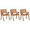 vidaXL Chaises &agrave; manger de jardin avec coussins lot de 3 Acacia massif